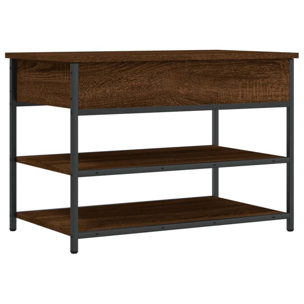 vidaXL Shoe Storage Bench Brown Oak Effect 70x42.5x50 cm Engineered Wood