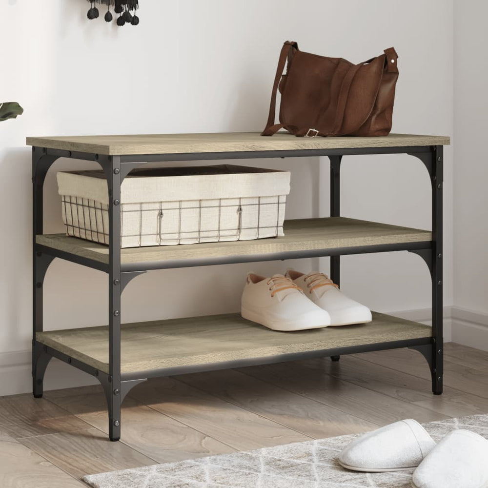 vidaXL Shoe Cabinet Sonoma Oak 70x38.5x49 cm Engineered Wood