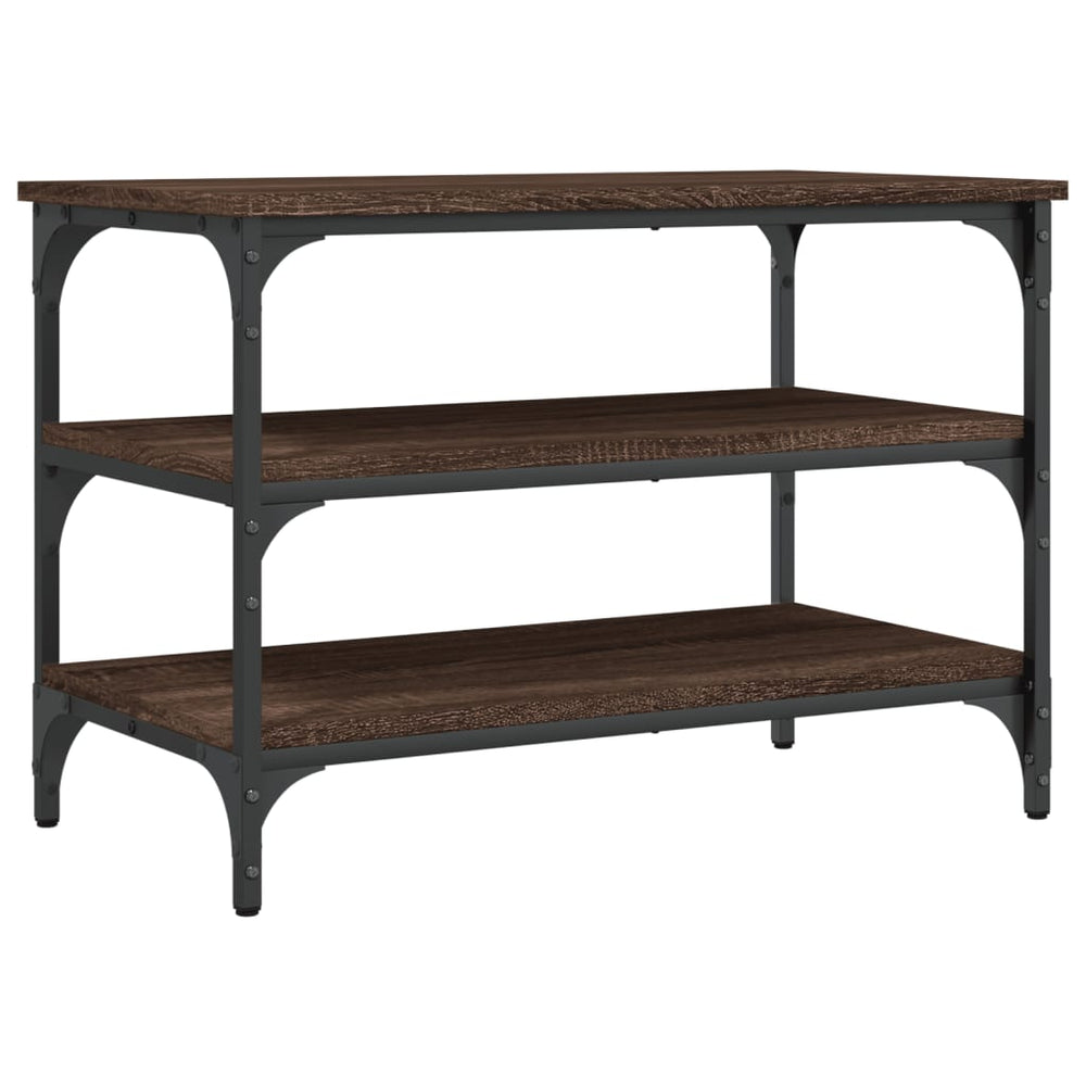 vidaXL Shoe Bench Brown Oak Look 70x38.5x49 cm Engineered Wood