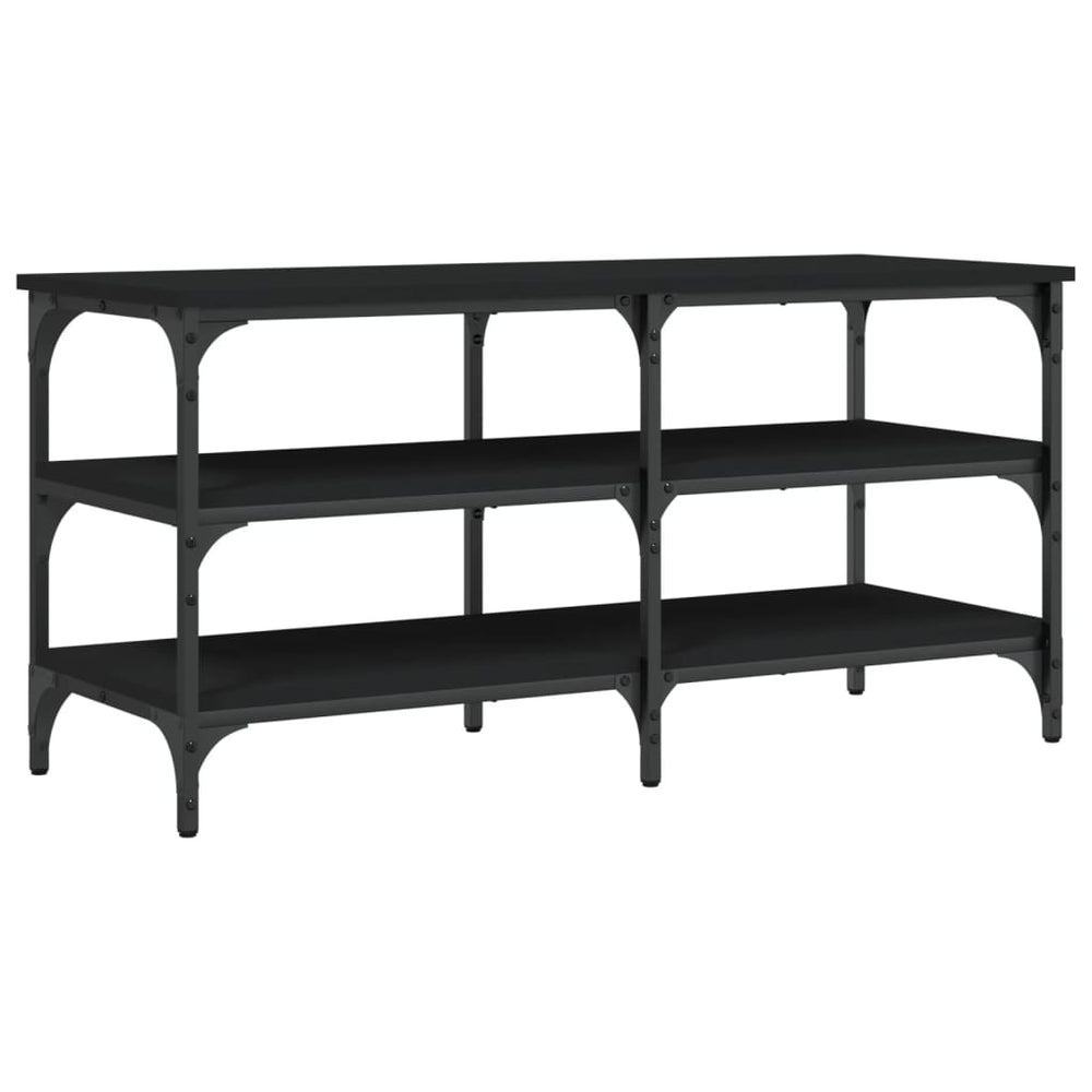 vidaXL Shoe Storage Bench Black 100x38.5x49cm Engineered Wood