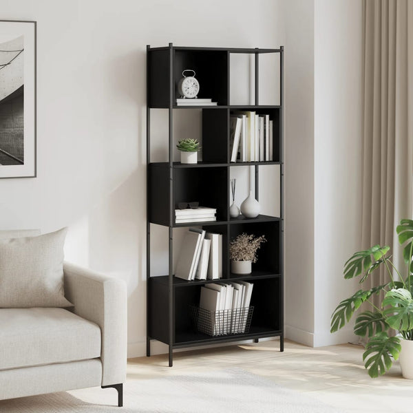 vidaXL Bookcase Black 72x28x172 cm Engineered Wood