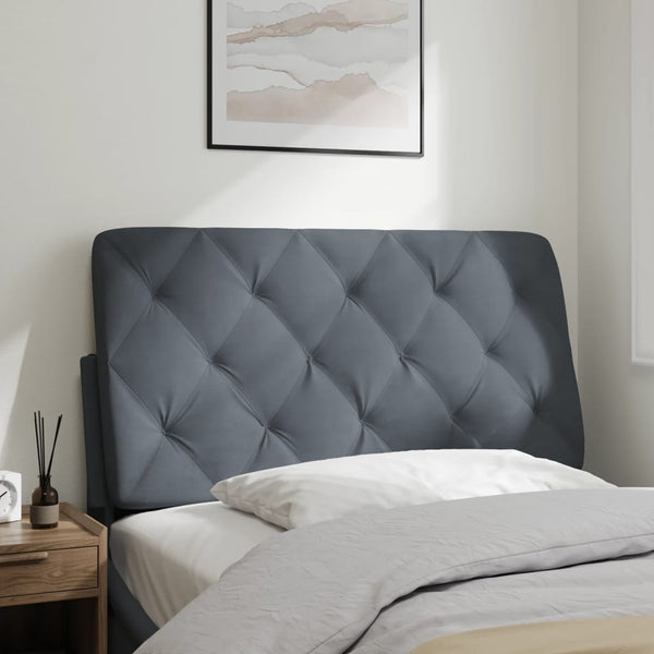 Samt Kopfteilkissen Dunkelgrau 100 cm