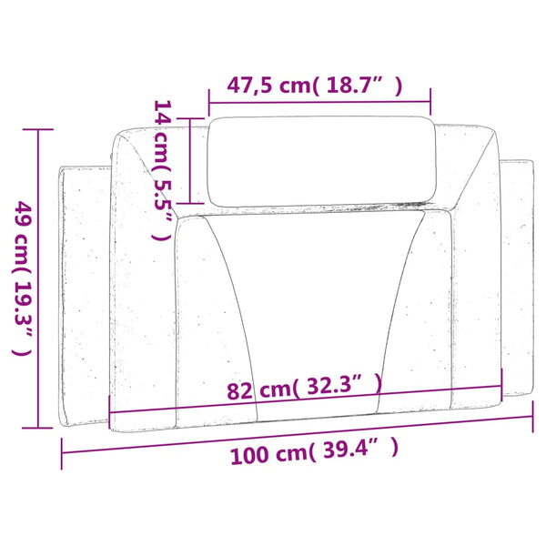 Kopfteilkissen Viana Weiß 100cm Kunstleder