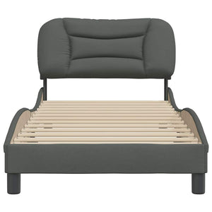 Bettgestell Stoff Dunkelgrau 80x200 cm