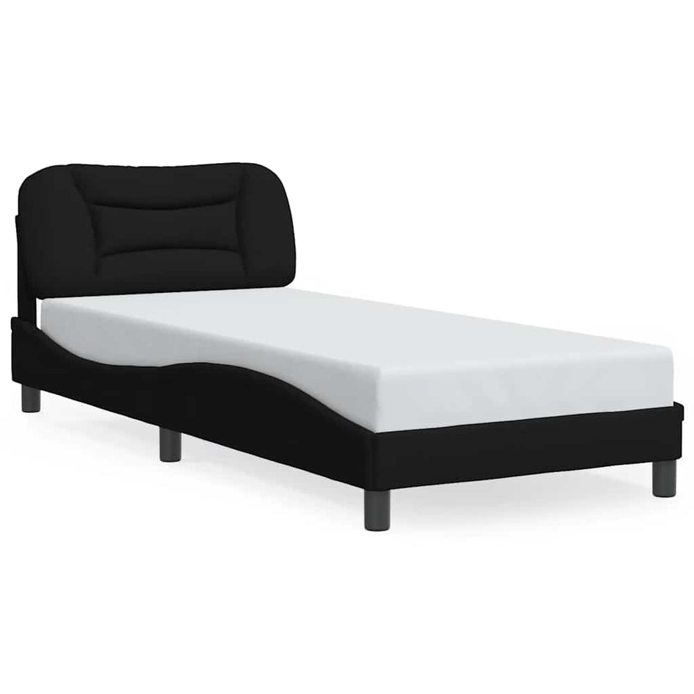 Bettgestell Stoff Schwarz 80x200 cm