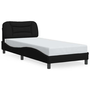 Bettgestell Stoff Schwarz 80x200 cm