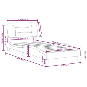 Bettgestell Stoff Schwarz 80x200 cm