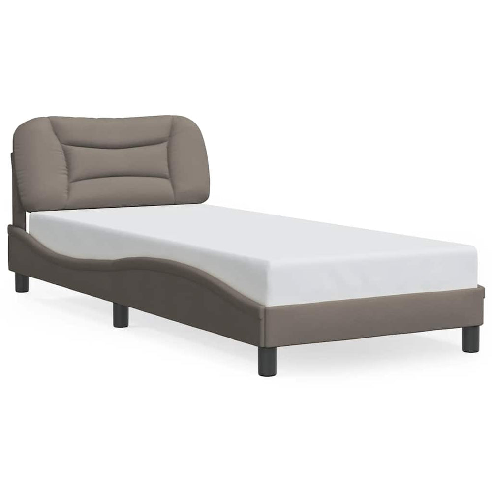 Bettgestell Stoff Taupe 80x200 cm