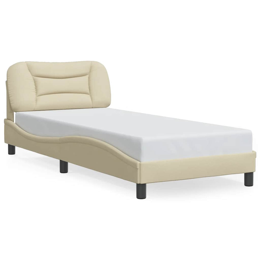 Bettgestell Creme 80x200 cm Stoff