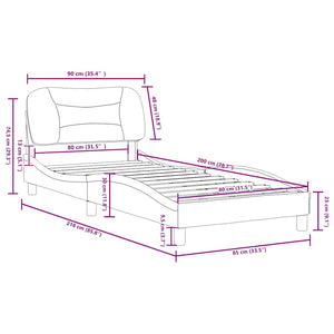 Bettgestell Creme 80x200 cm Stoff