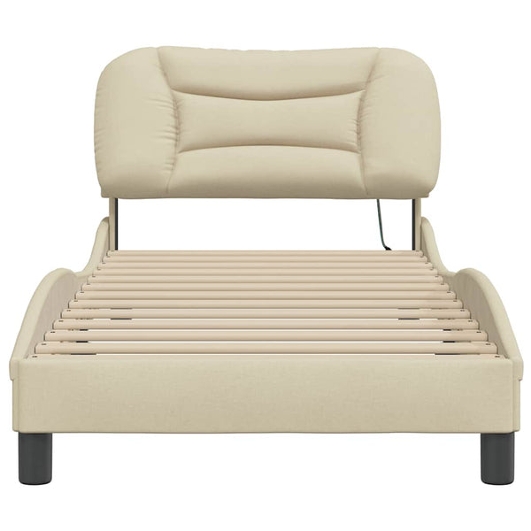 Bettgestell Creme 80x200 cm Stoff