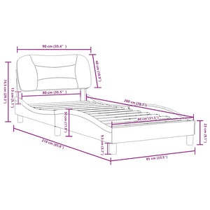 Bettgestell Blau 80x200 cm Stoff