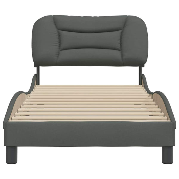 Bettgestell Dunkelgrau 90x190 cm Stoff