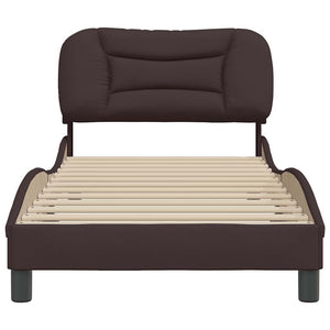 vidaXL Bed Frame without Mattress "Hvar" Dark Brown 90x190 cm Fabric