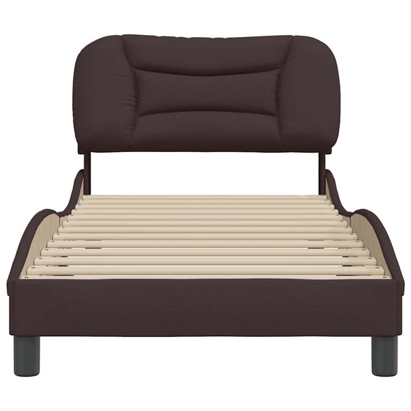 vidaXL Bed Frame without Mattress "Hvar" Dark Brown 90x190 cm Fabric