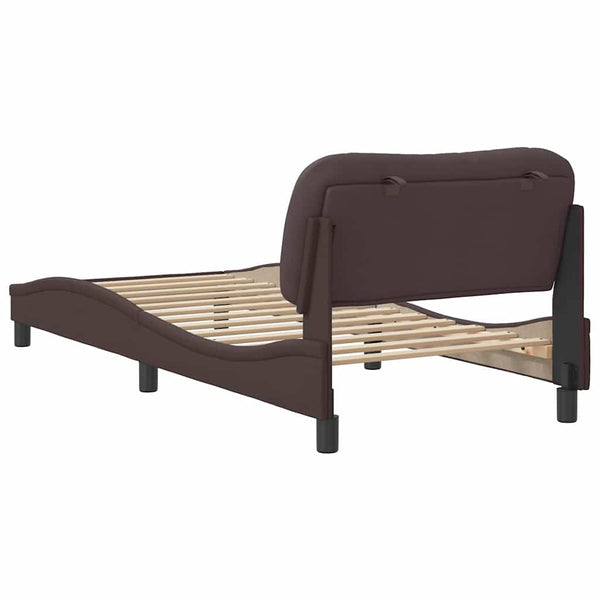 vidaXL Bed Frame without Mattress "Hvar" Dark Brown 90x190 cm Fabric