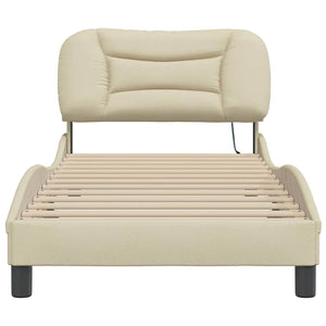 vidaXL Bed Frame without Mattress "Hvar" Cream 90x190 cm Fabric