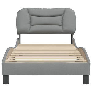 vidaXL Bed Frame without Mattress "Hvar" Light Gray 90x200 cm Fabric