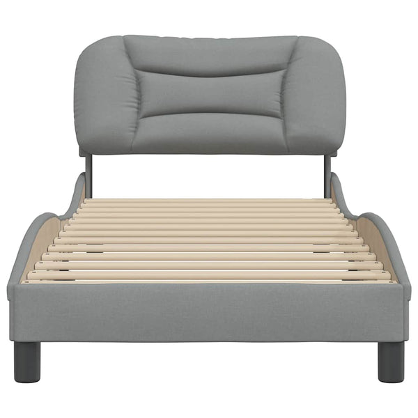 vidaXL Bed Frame without Mattress "Hvar" Light Gray 90x200 cm Fabric