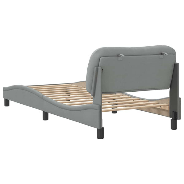 vidaXL Bed Frame without Mattress "Hvar" Light Gray 90x200 cm Fabric