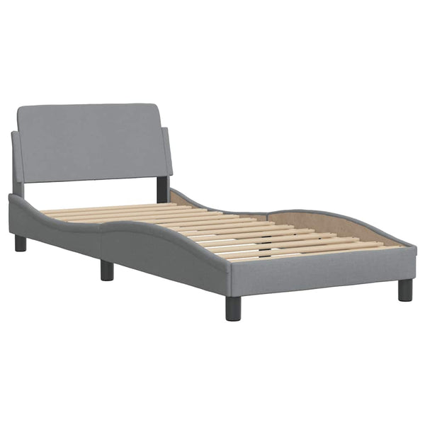vidaXL Bed Frame without Mattress "Hvar" Light Gray 90x200 cm Fabric