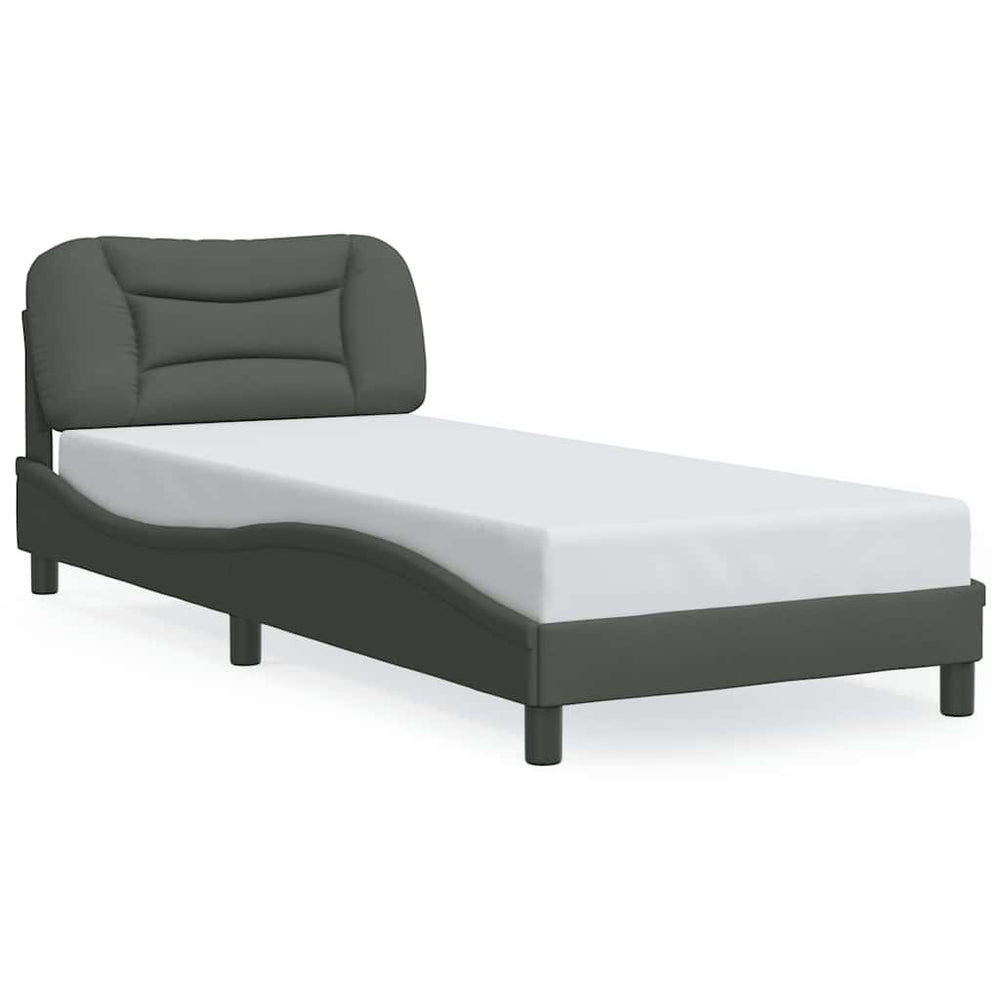 vidaXL Bed Frame without Mattress "Hvar" Dark Gray 90x200 cm Fabric