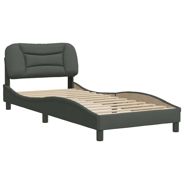 vidaXL Bed Frame without Mattress "Hvar" Dark Gray 90x200 cm Fabric