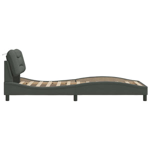 vidaXL Bed Frame without Mattress "Hvar" Dark Gray 90x200 cm Fabric
