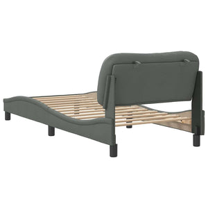 vidaXL Bed Frame without Mattress "Hvar" Dark Gray 90x200 cm Fabric