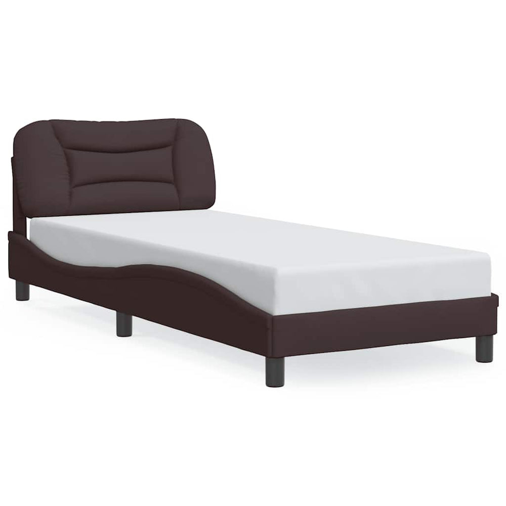 vidaXL Bed Frame without Mattress "Hvar" Dark Brown 90x200 cm Fabric