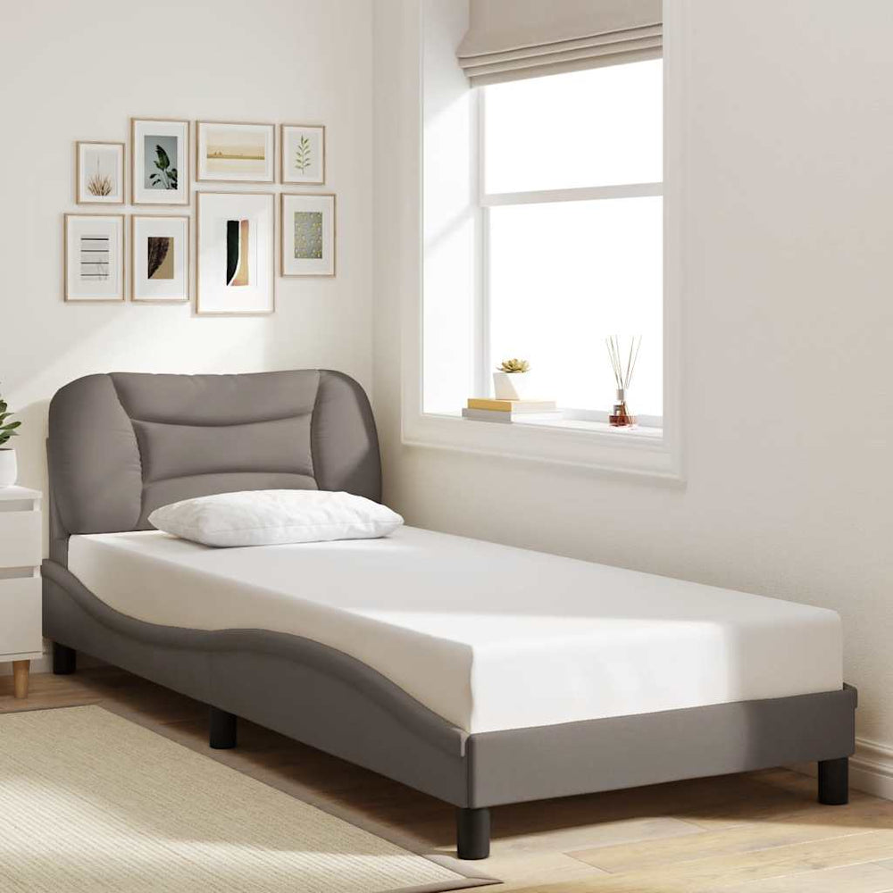 Bettgestell Taupe 90x200 cm Stoff