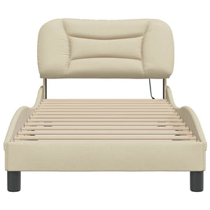 Bettgestell Creme 90x200 cm Stoff