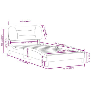 Bettgestell Dunkelgrau 100x200 cm