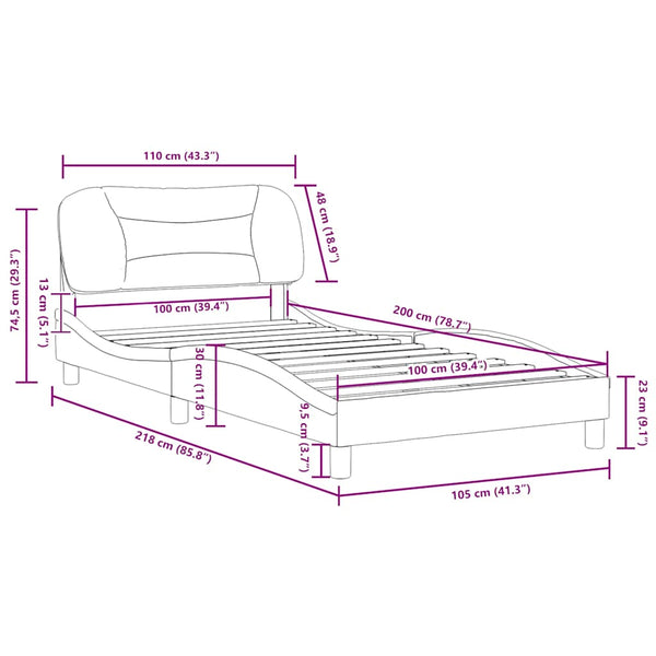 Bettgestell Dunkelgrau 100x200 cm