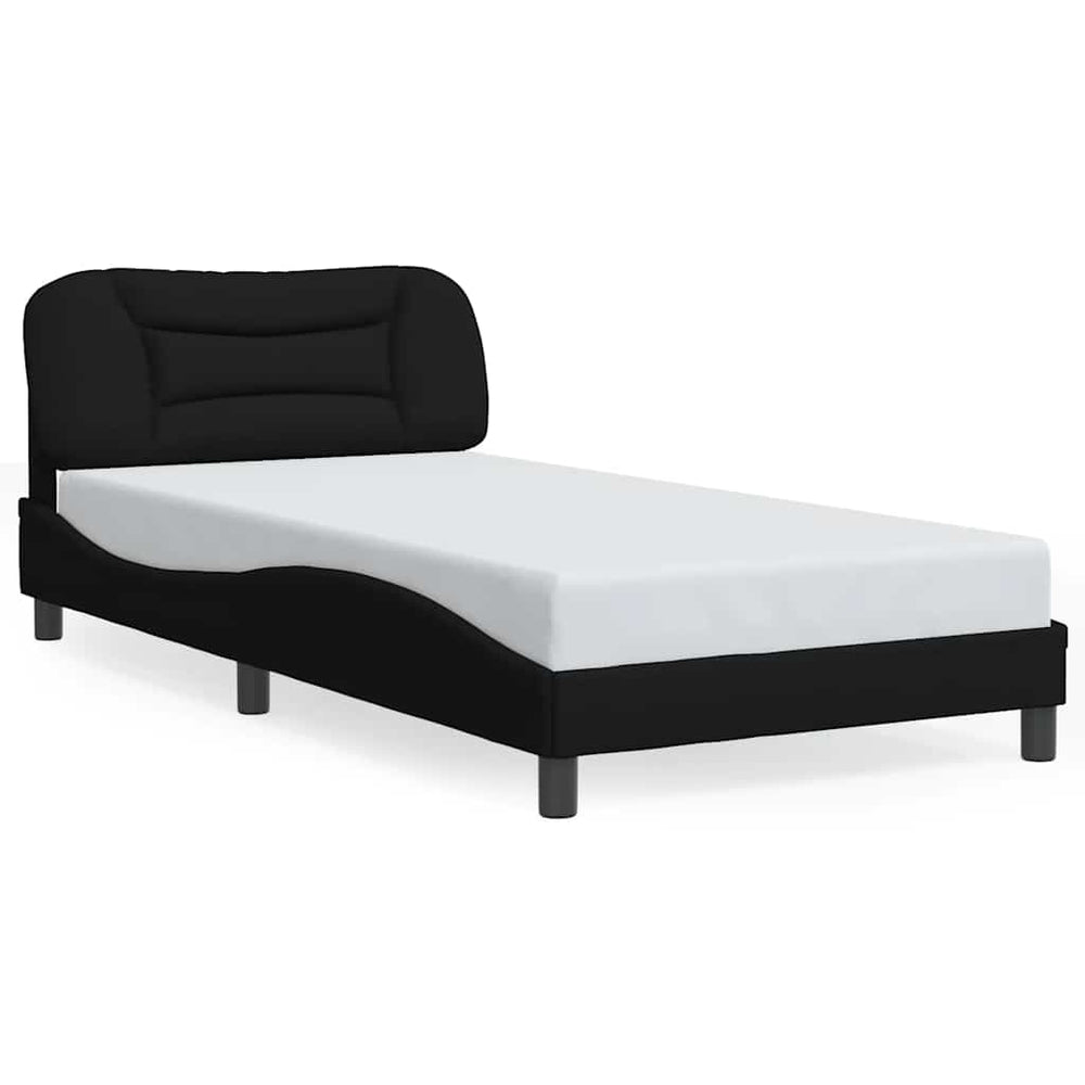 Bettgestell Stoff Schwarz 100x200 cm