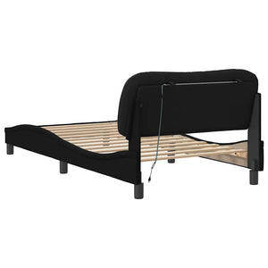 Bettgestell Stoff Schwarz 100x200 cm