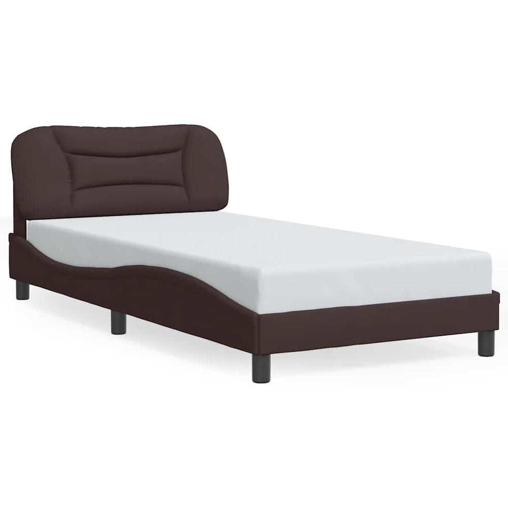 Bettgestell Stoff Dunkelbraun 100x200 cm