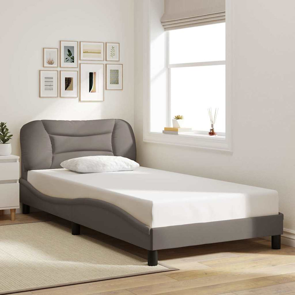 Bettgestell Taupe 100x200 cm Stoff