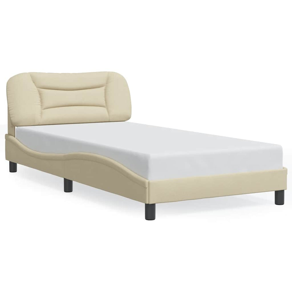 Bettgestell Creme 100x200 cm Stoff