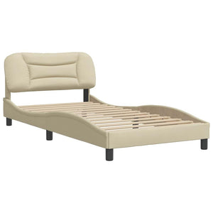 Bettgestell Creme 100x200 cm Stoff