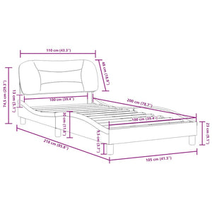 Bettgestell Creme 100x200 cm Stoff
