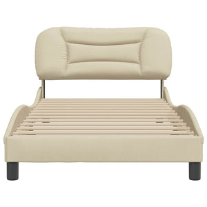 Bettgestell Creme 100x200 cm Stoff