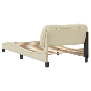 Bettgestell Creme 100x200 cm Stoff