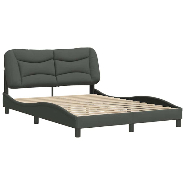 Bettgestell Stoff Dunkelgrau 120x200 cm