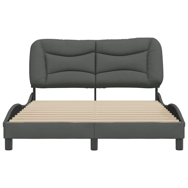 Bettgestell Stoff Dunkelgrau 120x200 cm