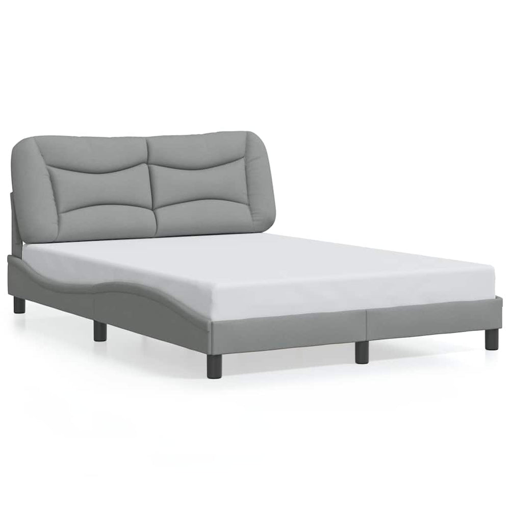 Bettgestell 140x190 cm Hellgrau Stoff