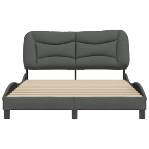 Bettgestell Stoff Dunkelgrau 140x190 cm