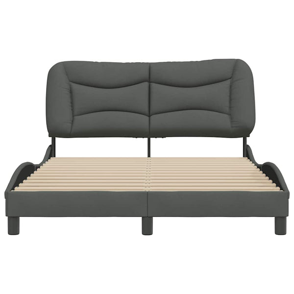 Bettgestell Stoff Dunkelgrau 140x190 cm