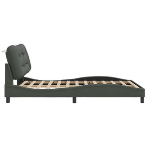 Bettgestell Stoff Dunkelgrau 140x190 cm