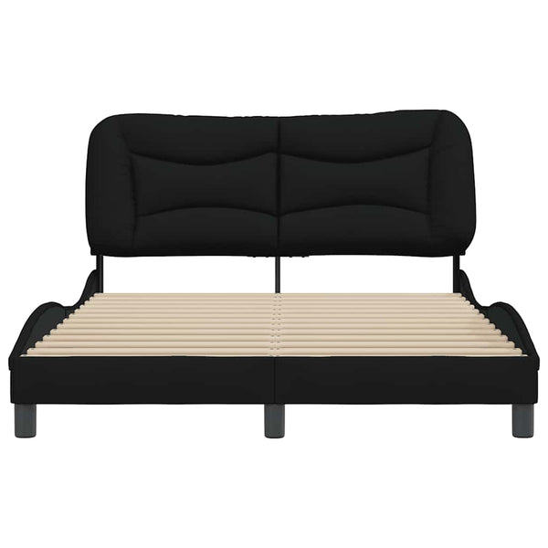 Bettgestell Stoff Schwarz 140x190 cm
